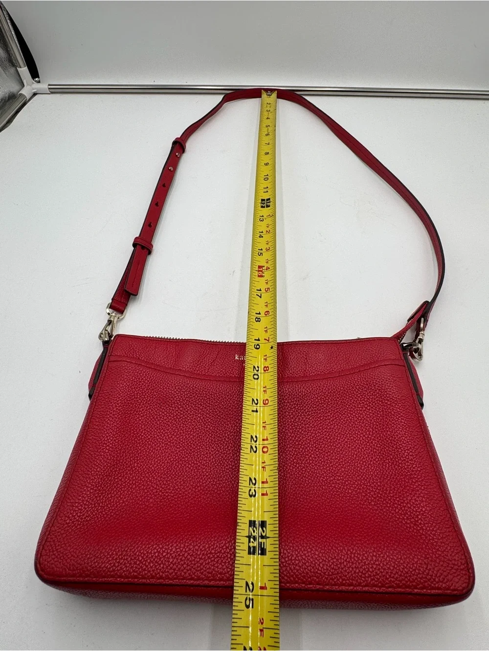 Kate Spade New York Red Pebbled Leather Crossbody Shoulder Bag Purse Dust Bag